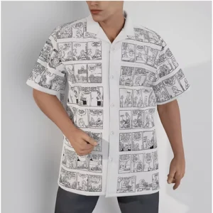 Comic Strip Button-Up Shirt